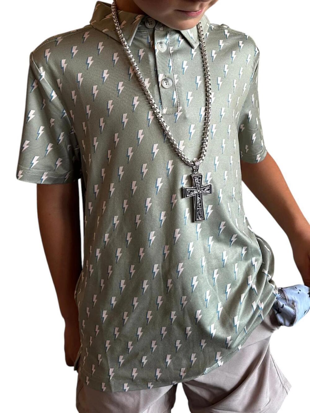 NEW BURLEBO youth performance polo shirt in sage